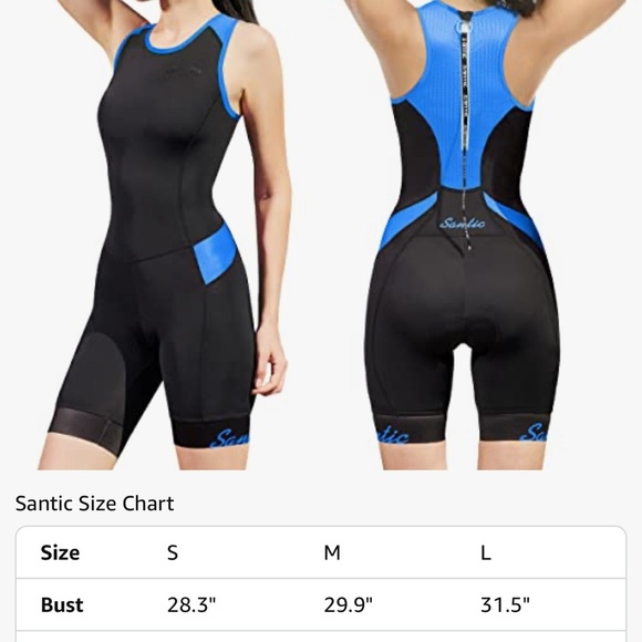Triathlon Women’s Santic One-Piece Tri Suit Quick-Dry Running Swimming Cycling M - Picture 4 of 10